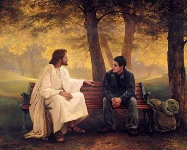 Jesús con joven 